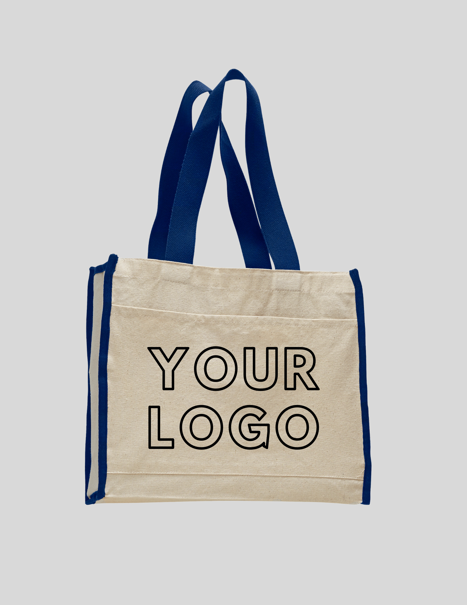 Canvas Gusset Tote Bag With Colour Handles